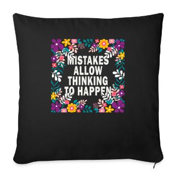 Mistakes Allow Thinking To Happen School Math - Sofa pillowcase 17,3'' x 17,3'' (45 x 45 cm) - black - Front
