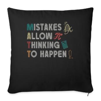 Mistakes Allow Thinking To Happen School Math - Sofa pillowcase 17,3'' x 17,3'' (45 x 45 cm) - black - Front