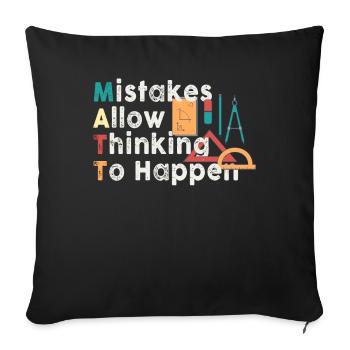 Mistakes Allow Thinking To Happen School Math - Sofa pillowcase 17,3'' x 17,3'' (45 x 45 cm) - black - Front