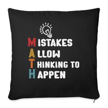 Mistakes Allow Thinking To Happen School Math - Sofa pillowcase 17,3'' x 17,3'' (45 x 45 cm) - black - Front