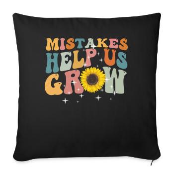 Les erreurs nous aident à revenir à l’école motivationnelle - Housse de coussin décorative 45 x 45 cm - noir - Devant