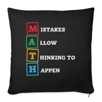 Mistakes Allow Thinking To Happen School Math - Sofa pillowcase 17,3'' x 17,3'' (45 x 45 cm) - black - Front