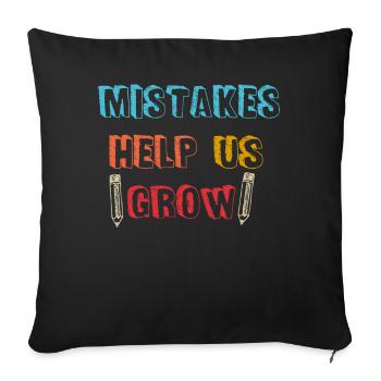 Les erreurs nous aident à revenir à l’école motivationnelle - Housse de coussin décorative 45 x 45 cm - noir - Devant