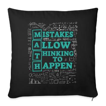 Mistakes Allow Thinking To Happen School Math - Sofa pillowcase 17,3'' x 17,3'' (45 x 45 cm) - black - Front