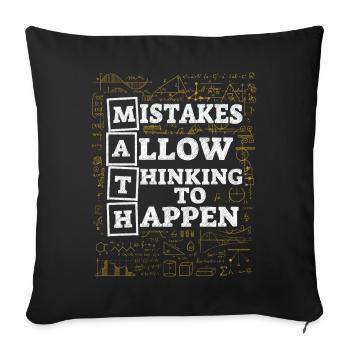Mistakes Allow Thinking To Happen School Math - Sofa pillowcase 17,3'' x 17,3'' (45 x 45 cm) - black - Front