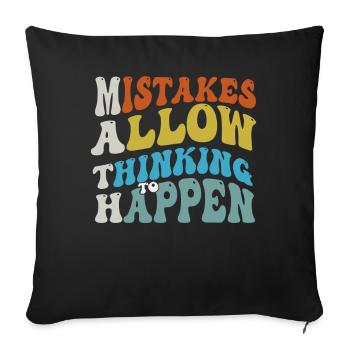 Mistakes Allow Thinking To Happen School Math - Sofa pillowcase 17,3'' x 17,3'' (45 x 45 cm) - black - Front