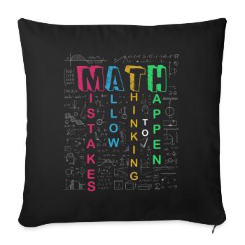 Mistakes Allow Thinking To Happen School Math - Sofa pillowcase 17,3'' x 17,3'' (45 x 45 cm) - black - Front