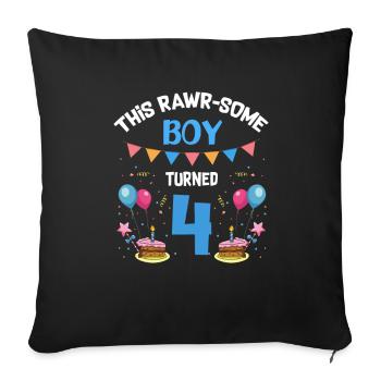 Parasaurolophus Design Dinosaur Birthday - Sofa pillowcase 17,3'' x 17,3'' (45 x 45 cm) - black - Front