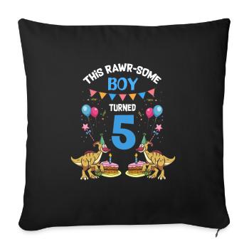Parasaurolophus Boys Design Birthday Party - Sofa pillowcase 17,3'' x 17,3'' (45 x 45 cm) - black - Front