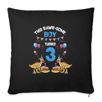 Parasaurolophus Boys Design Birthday Party - Sofa pillowcase 17,3'' x 17,3'' (45 x 45 cm) - black - Front