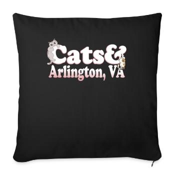 Cute Kawaii Cats And Arlington, VA Women's Cat and - Sofa pillowcase 17,3'' x 17,3'' (45 x 45 cm) - black - Front