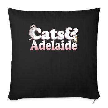 Cute Kawaii Cats And Adelaide Women's Cat and - Sofa pillowcase 17,3'' x 17,3'' (45 x 45 cm) - black - Front