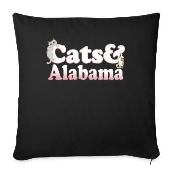 Cute Kawaii Cats And Alabama Women's Cat and - Sofa pillowcase 17,3'' x 17,3'' (45 x 45 cm) - black - Front