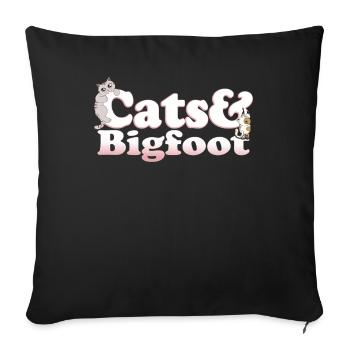 Cute Kawaii Cats And Bigfoot Women's Cat and - Sofa pillowcase 17,3'' x 17,3'' (45 x 45 cm) - black - Front