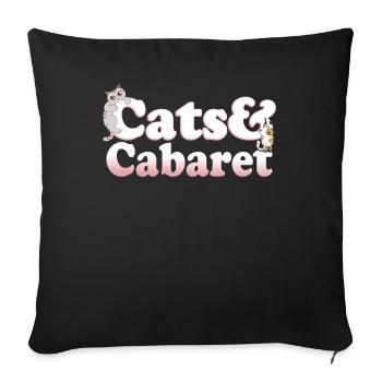 Cute Kawaii Cats And Cabaret Women's Cat and - Sofa pillowcase 17,3'' x 17,3'' (45 x 45 cm) - black - Front