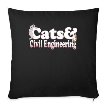 Cute Kawaii Cats And Civil Engineering Women's Cat - Sofakissenbezug 45 x 45 cm - Schwarz - Vorne