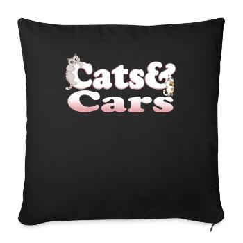 Cute Kawaii Cats And Cars Women's Cat and Cars - Sofakissenbezug 45 x 45 cm - Schwarz - Vorne