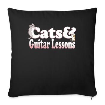 Cute Kawaii Cats And Guitar Lessons Women's Cat - Sofakissenbezug 45 x 45 cm - Schwarz - Vorne