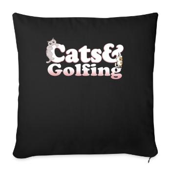 Cute Kawaii Cats And Golfing Women's Cat and - Sofakissenbezug 45 x 45 cm - Schwarz - Vorne