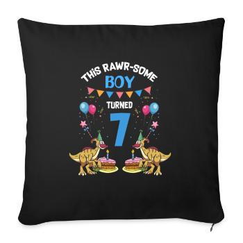 Parasaurolophus Boys Design Birthday Party - Sofa pillowcase 17,3'' x 17,3'' (45 x 45 cm) - black - Front