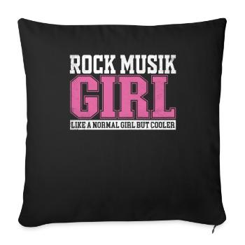 Womens Rock Music Girl Like A Normal Girl But - Sofa pillowcase 17,3'' x 17,3'' (45 x 45 cm) - black - Front