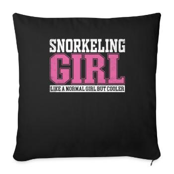 Femme Snorkeling Fille Comme Une Fille Normale Mais - Housse de coussin décorative 45 x 45 cm - noir - Devant