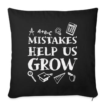 Les erreurs nous aident à grandir pour la rentrée scolaire Motivation - Housse de coussin décorative 45 x 45 cm - noir - Devant