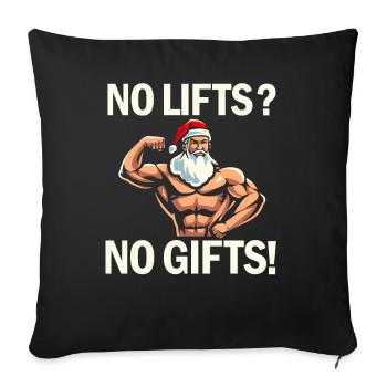 No Lifts No Gifts Christmas Gym Ugly Santa - Sofakissenbezug 45 x 45 cm - Schwarz - Vorne