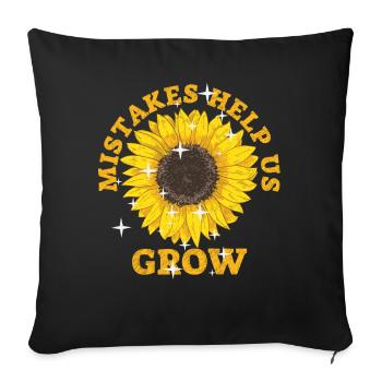 Mistakes Help Us Grow Back To School Motivational - Sofa pillowcase 17,3'' x 17,3'' (45 x 45 cm) - black - Front
