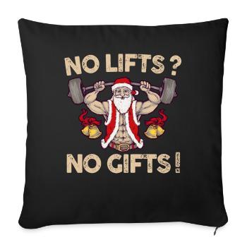 No Lifts No Gifts Christmas Gym Ugly Santa - Sofakissenbezug 45 x 45 cm - Schwarz - Vorne