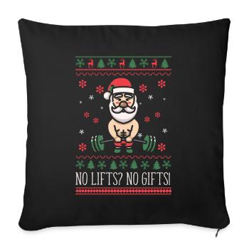 No Lifts No Gifts Christmas Gym Ugly Santa - Sofakissenbezug 45 x 45 cm - Schwarz - Vorne