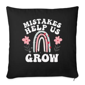 Les erreurs nous aident à revenir à l’école motivationnelle - Housse de coussin décorative 45 x 45 cm - noir - Devant