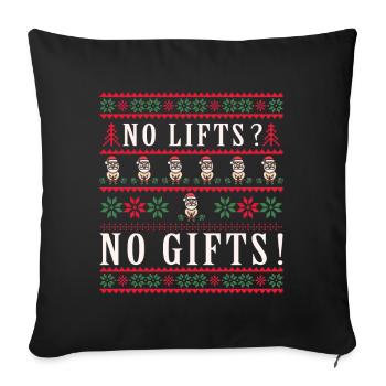 No Lifts No Gifts Christmas Gym Ugly Santa - Sofakissenbezug 45 x 45 cm - Schwarz - Vorne