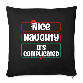 Nice Naughty C’est compliqué Liste de Noël Père Noël - Housse de coussin décorative 45 x 45 cm - noir - Devant