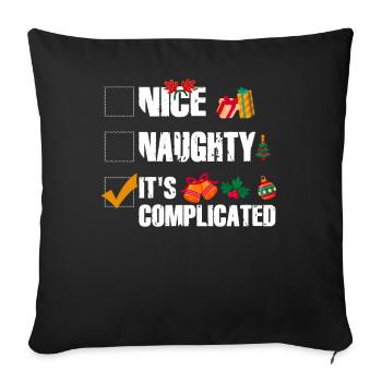 Nice Naughty C’est compliqué Liste de Noël Père Noël - Housse de coussin décorative 45 x 45 cm - noir - Devant