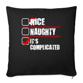 Nice Naughty C’est compliqué Liste de Noël Père Noël - Housse de coussin décorative 45 x 45 cm - noir - Devant