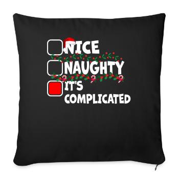Nice Naughty C’est compliqué Liste de Noël Père Noël - Housse de coussin décorative 45 x 45 cm - noir - Devant
