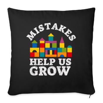 Les erreurs nous aident à revenir à l’école motivationnelle - Housse de coussin décorative 45 x 45 cm - noir - Devant