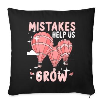 Les erreurs nous aident à revenir à l’école motivationnelle - Housse de coussin décorative 45 x 45 cm - noir - Devant