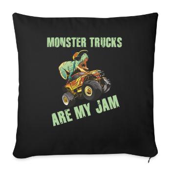 Monster Trucks Are My Jam Vintage Retro - Sofa pillowcase 17,3'' x 17,3'' (45 x 45 cm) - black - Front