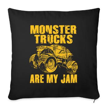 Les Monster Trucks sont ma jam vintage rétro - Housse de coussin décorative 45 x 45 cm - noir - Devant