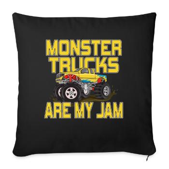 Monster Trucks Are My Jam Vintage Retro - Sofa pillowcase 17,3'' x 17,3'' (45 x 45 cm) - black - Front