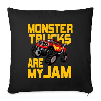 Monster Trucks Are My Jam Vintage Retro - Sofa pillowcase 17,3'' x 17,3'' (45 x 45 cm) - black - Front