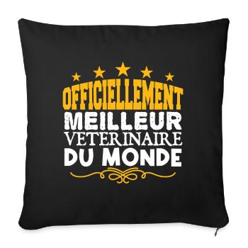Vétérinaire | meilleur Vétérinaire | légende Vétér - Housse de coussin décorative 45 x 45 cm - noir - Devant