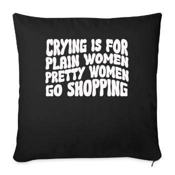 Jolies femmes vont faire du shopping Forte Maman Maman Maman - Housse de coussin décorative 45 x 45 cm - noir - Devant