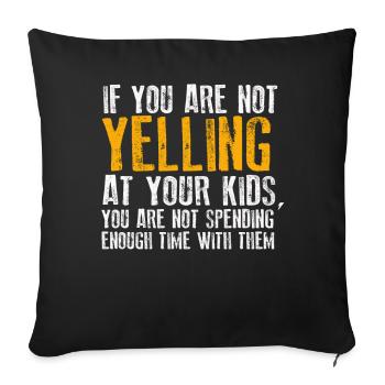 Papa Maman Criant De L’Anniversaire Enfants Correspondance - Housse de coussin décorative 45 x 45 cm - noir - Devant