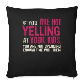 Papa Maman Criant De L’Anniversaire Enfants Correspondance - Housse de coussin décorative 45 x 45 cm - noir - Devant