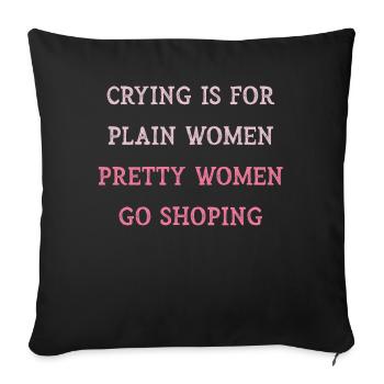 Jolies femmes vont faire du shopping Forte Maman Maman Maman - Housse de coussin décorative 45 x 45 cm - noir - Devant