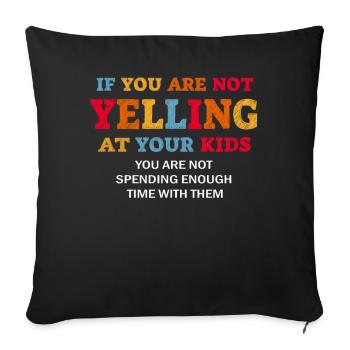Papa Maman Criant De L’Anniversaire Enfants Correspondance - Housse de coussin décorative 45 x 45 cm - noir - Devant