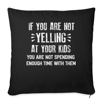 Papa Maman Criant De L’Anniversaire Enfants Correspondance - Housse de coussin décorative 45 x 45 cm - noir - Devant